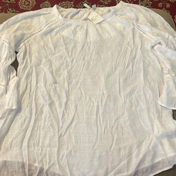 JM Collection Tops - JM Sportswear Est 1946 White Sheer Blouse Top New